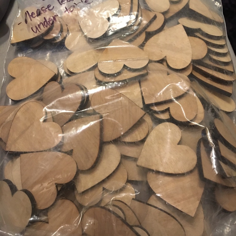 Wood Guest Book Hearts